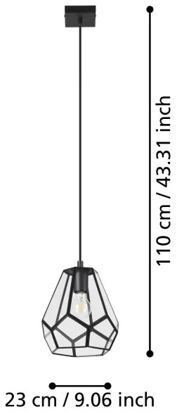 Eglo 43643 - Lampadario su corda MARDYKE 1xE27/40W/230V