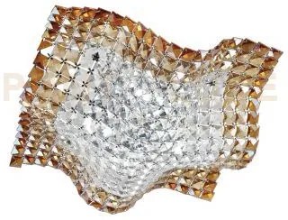 Plafoniera rumba trasparenti e ambra 4 luci attacco g9 44x44x12cm i...