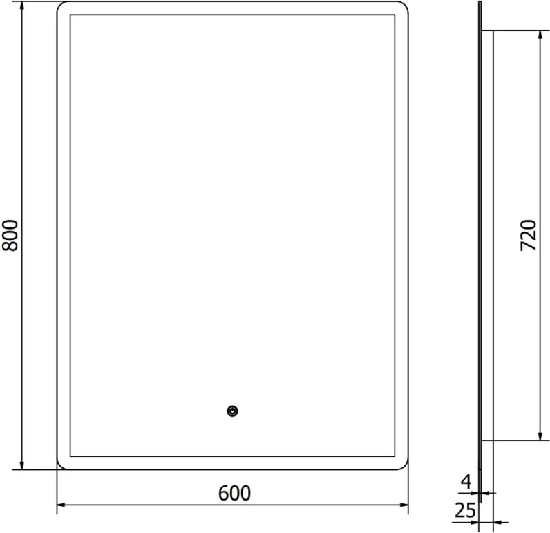 Mexen Navia specchio da bagno retroilluminato 60 x 80 cm, LED 6000K, anti-appannamento - 9803-060-080-611-00