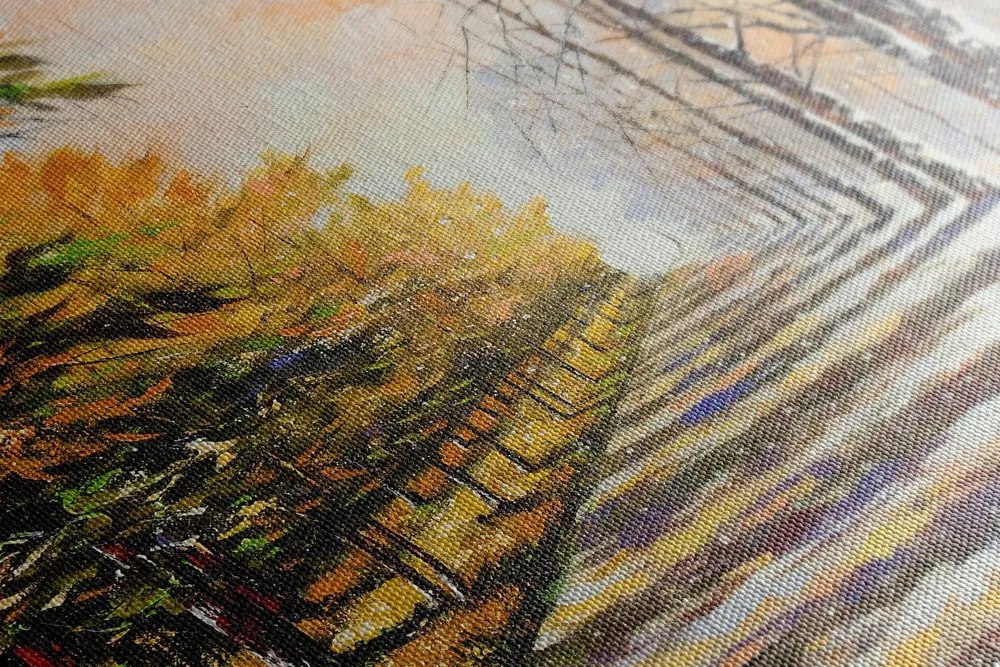 Quadro su tela – Viale alberato autunnale