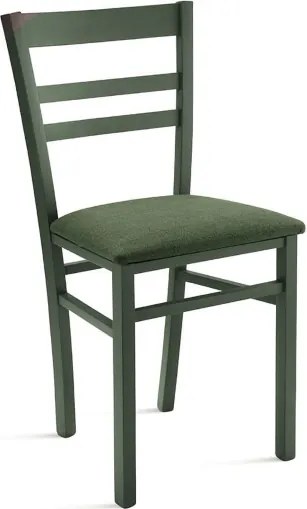 Sedia imbottita in tessuto Verde e sruttura in legno HOLLY 2 sedie