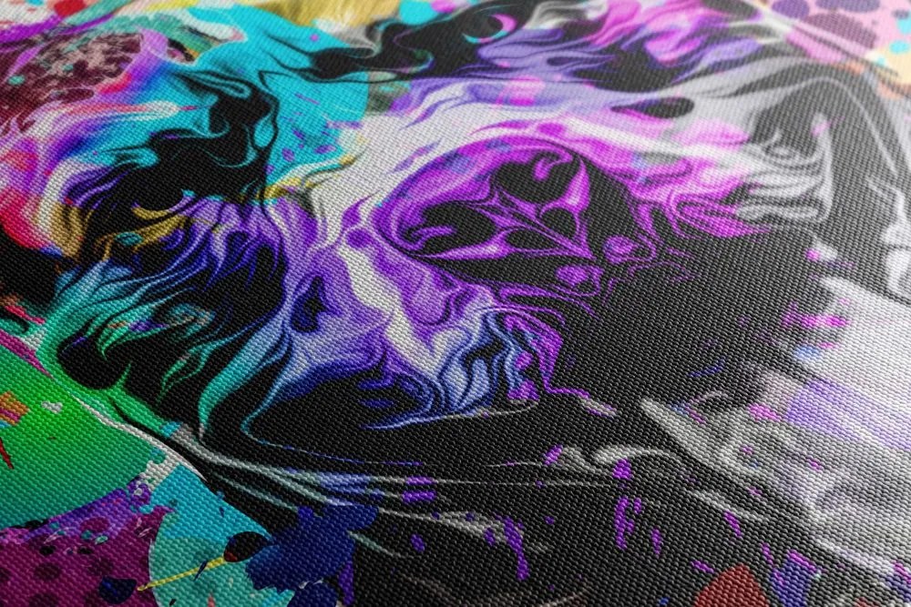 Stampa su tela – Illustrazione di cane colorata