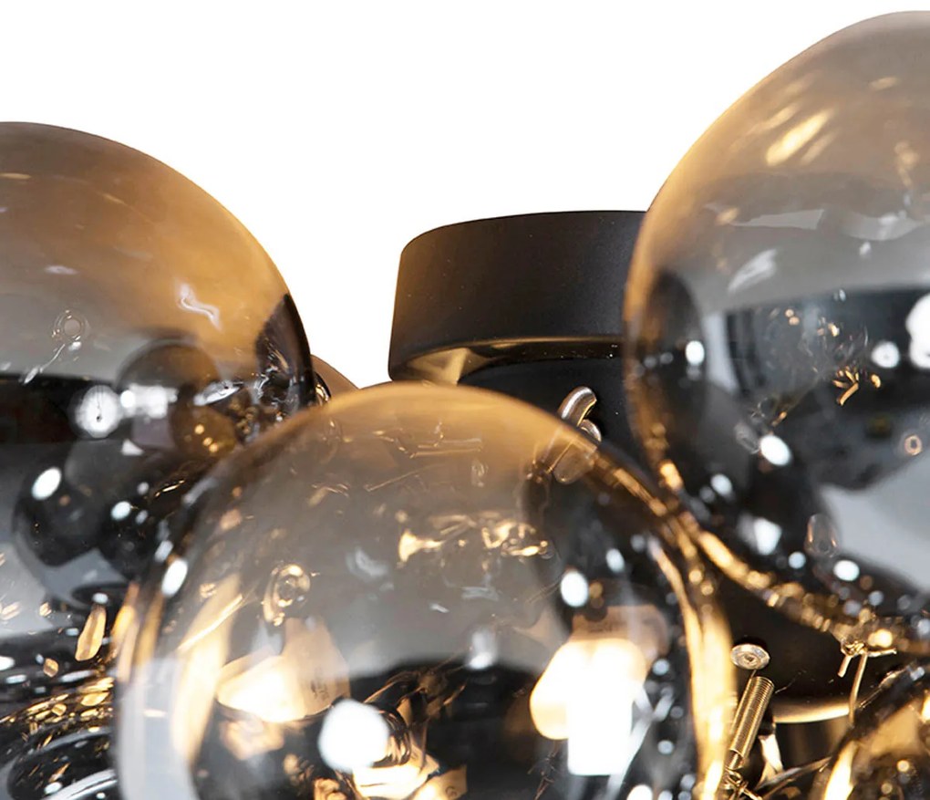 Lampada da soffitto intelligente nera con vetro fumé incl. 6 WiFi G9 - Uvas