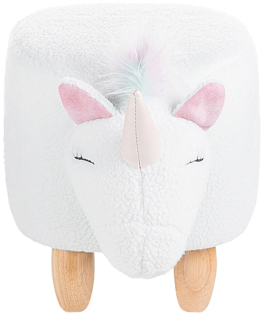 Pouf di tessuto bianco UNICORN Beliani