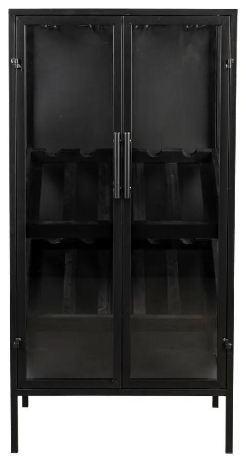 Portabottiglie nero in legno di abete per 10 bottiglie, 52x103 cm Rob - White Label