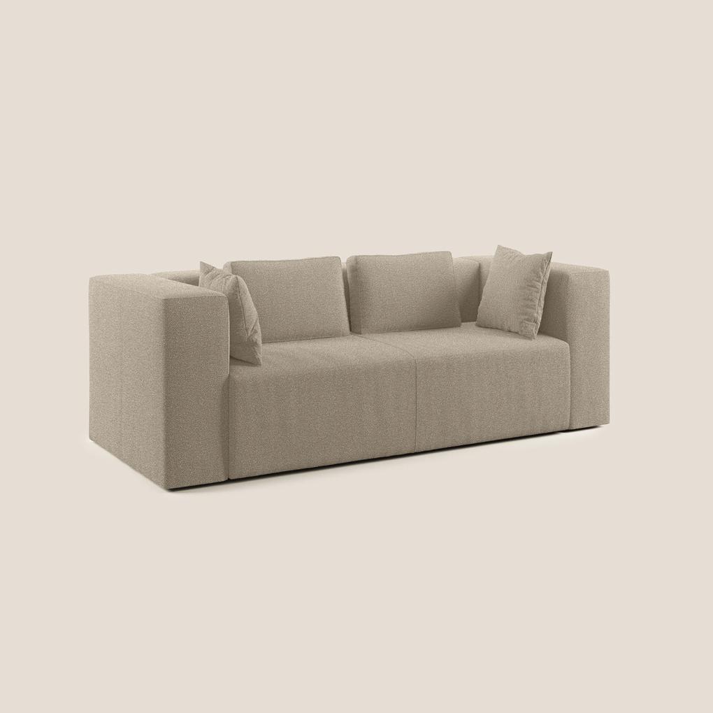 Nettuno divano moderno componibile in morbido tessuto bouclè T07 beige 210 cm