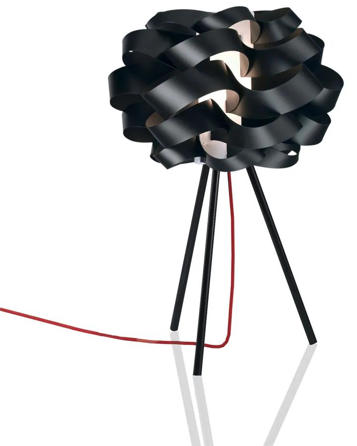Lampada Da Tavolo A Treppiede 1 Luce Cloud In Polilux Nero Made In Italy