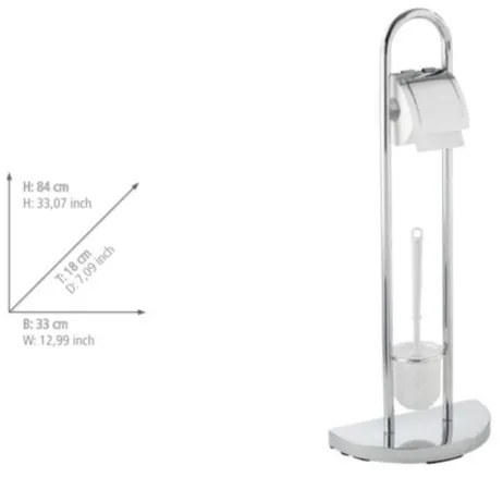 WENKO 16608100 - scopino WC COSENZA 33x84 cm cromo lucido/satinato