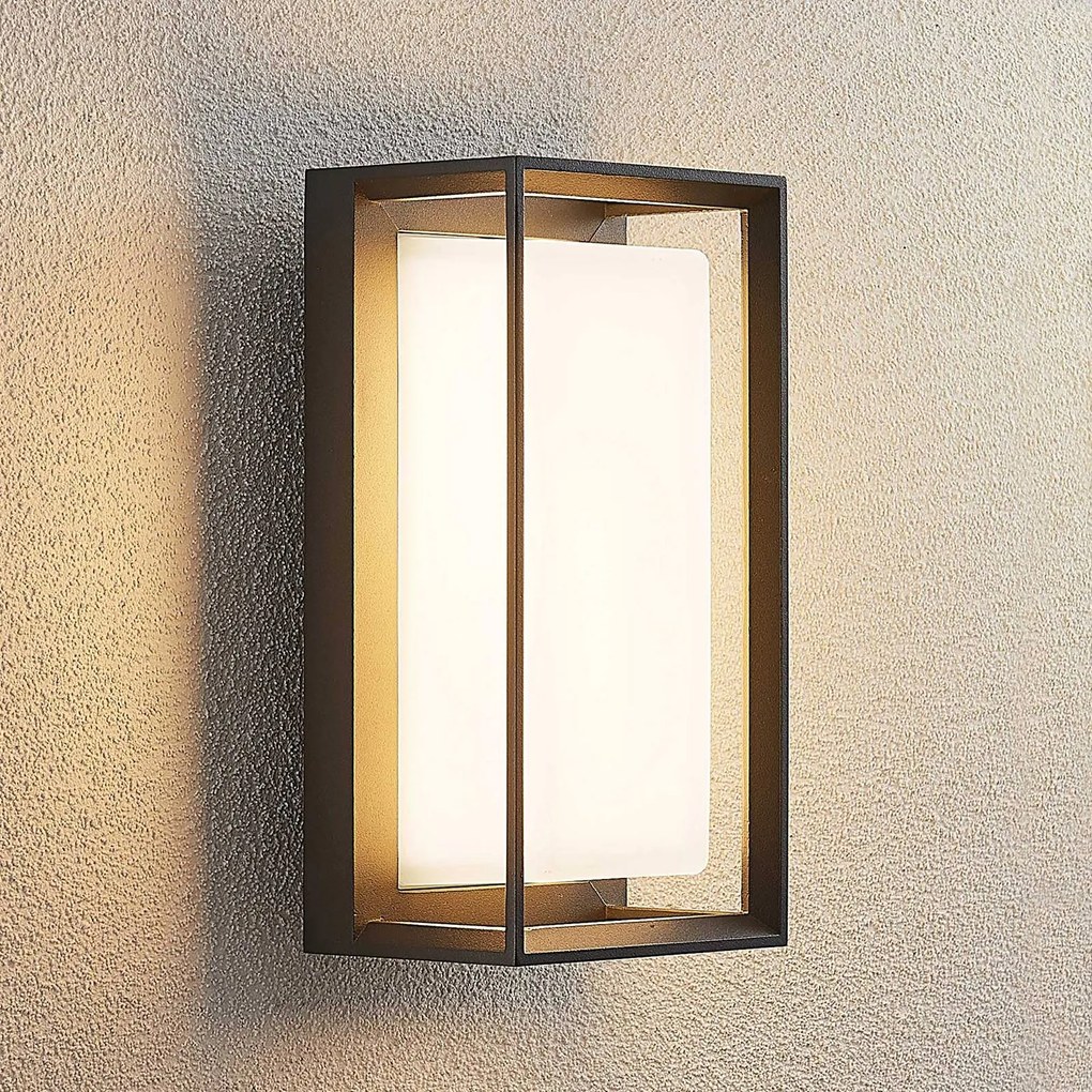 Applique da esterni a LED Ismera Arcchio, Alluminio / Grigio / Zincato, Vetro, Moderno, Applique LED da esterni