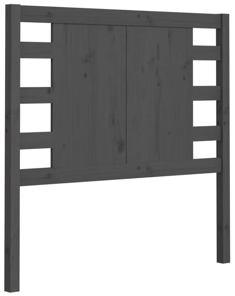 Testiera per letto grigia 106x4x100cm in legno massello di pino
