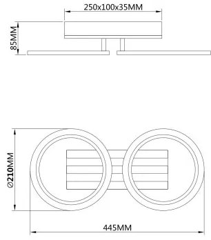 Globo 67360D2 - Plafoniera LED BLEVINS 15W/230V 3000/4200/600K