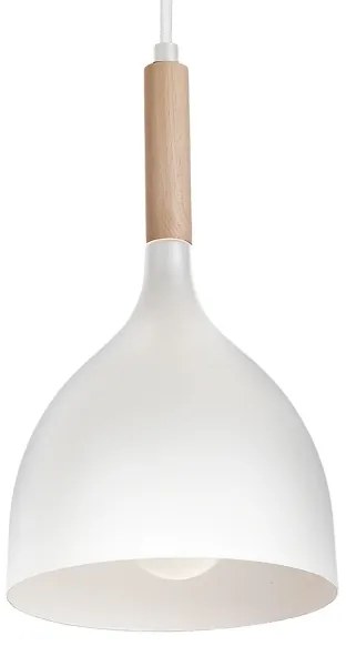 Lampadario a sospensione con filo NOAK WOOD 4xE27/60W/230V bianco/legno