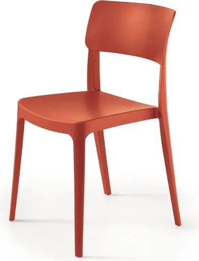 Sedia impilabile da giardino in polipropilene - FRA Rosso 2 pezzi