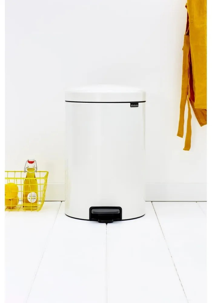 Bidone in acciaio bianco da 20 l NewIcon - Brabantia