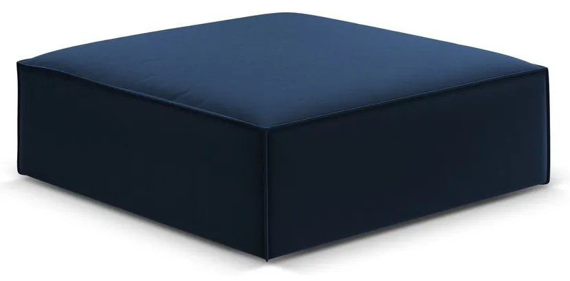 Poggiapiedi blu scuro con rivestimento in velluto Vanda – Mazzini Sofas