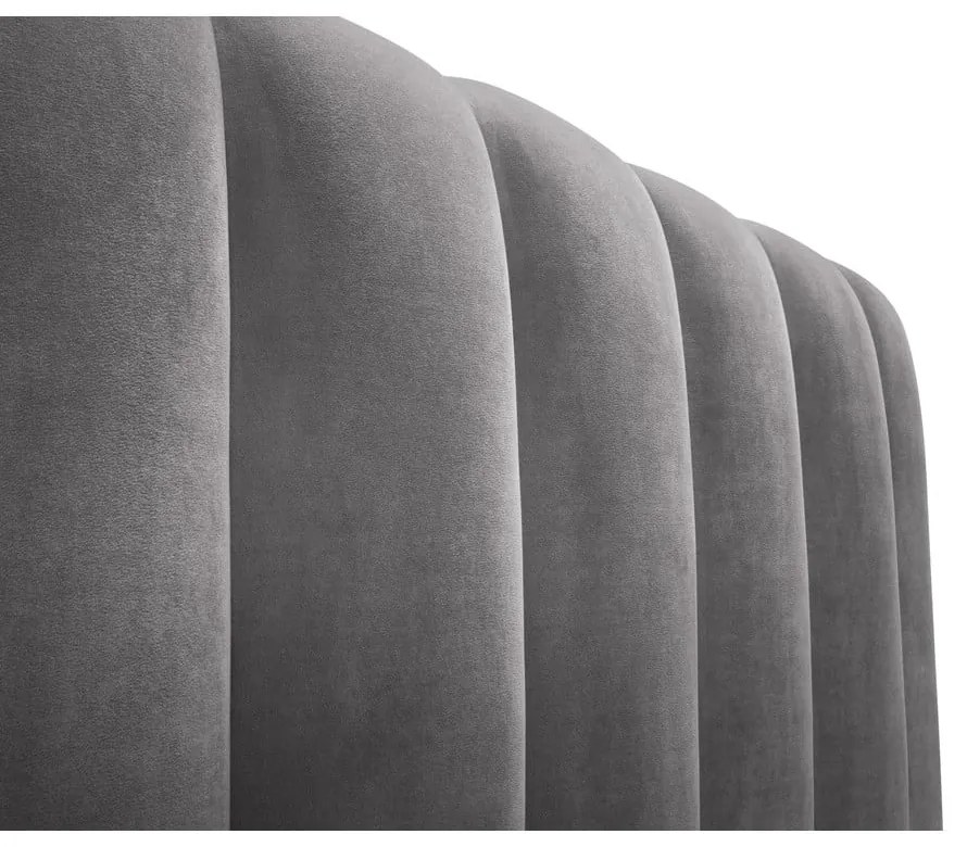Letto matrimoniale imbottito grigio con contenitore con griglia 180x200 cm Kelp - Micadoni Home