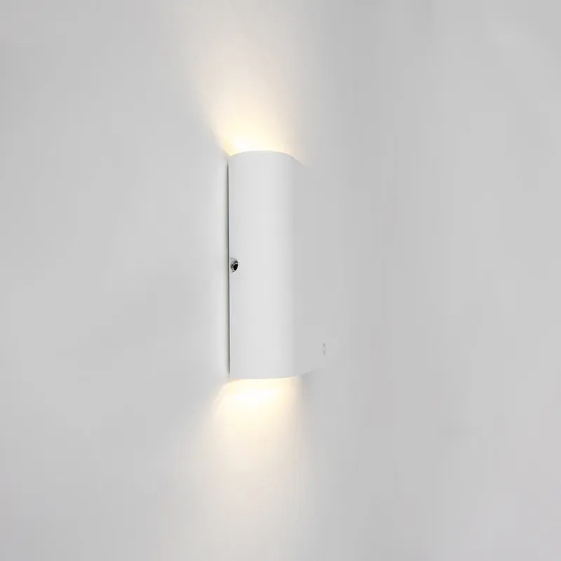 Lampada da parete esterna moderna bianca 11,5 cm con LED - Batt