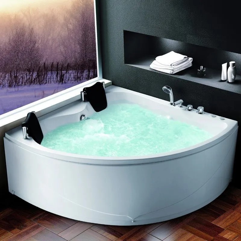 Kamalu - Vasca idromassaggio semicircolare a 2 posti 150x150cm | 9000K