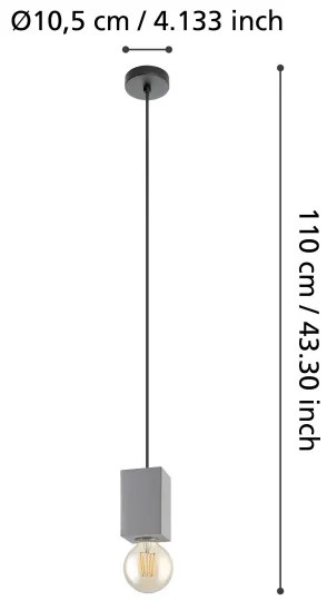 Eglo 43597 - Lampadario a sospensione PRESTWICK con cavo 1xE27/40W/230V