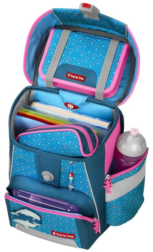 Zaino scuola SPACE - set da 5 pezzi, Step by Step Dolphin Pippa