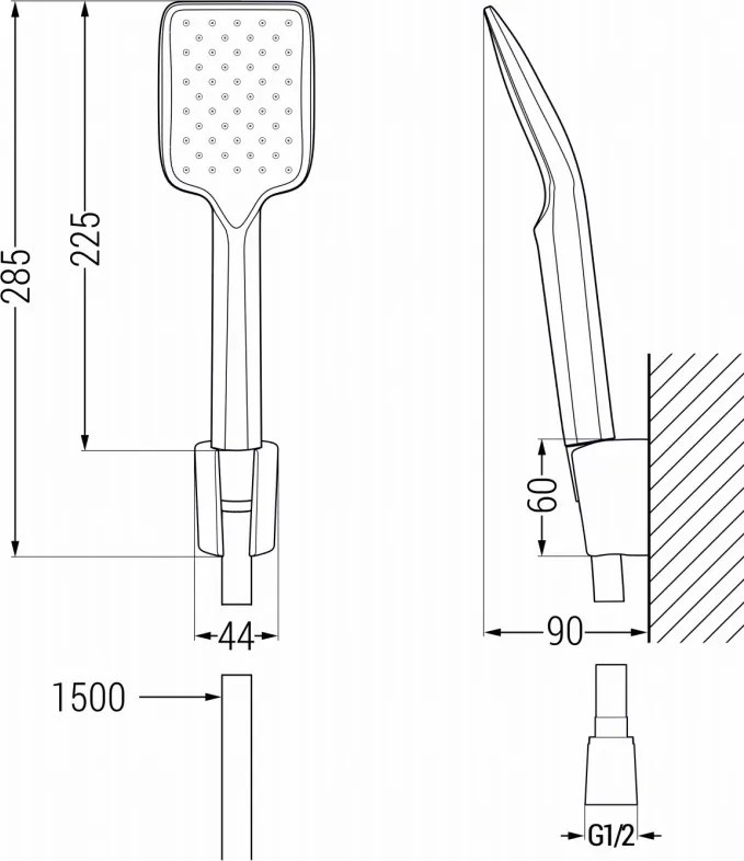 Mexen R-62 set doccia puntuale, cromo - 785625052-00