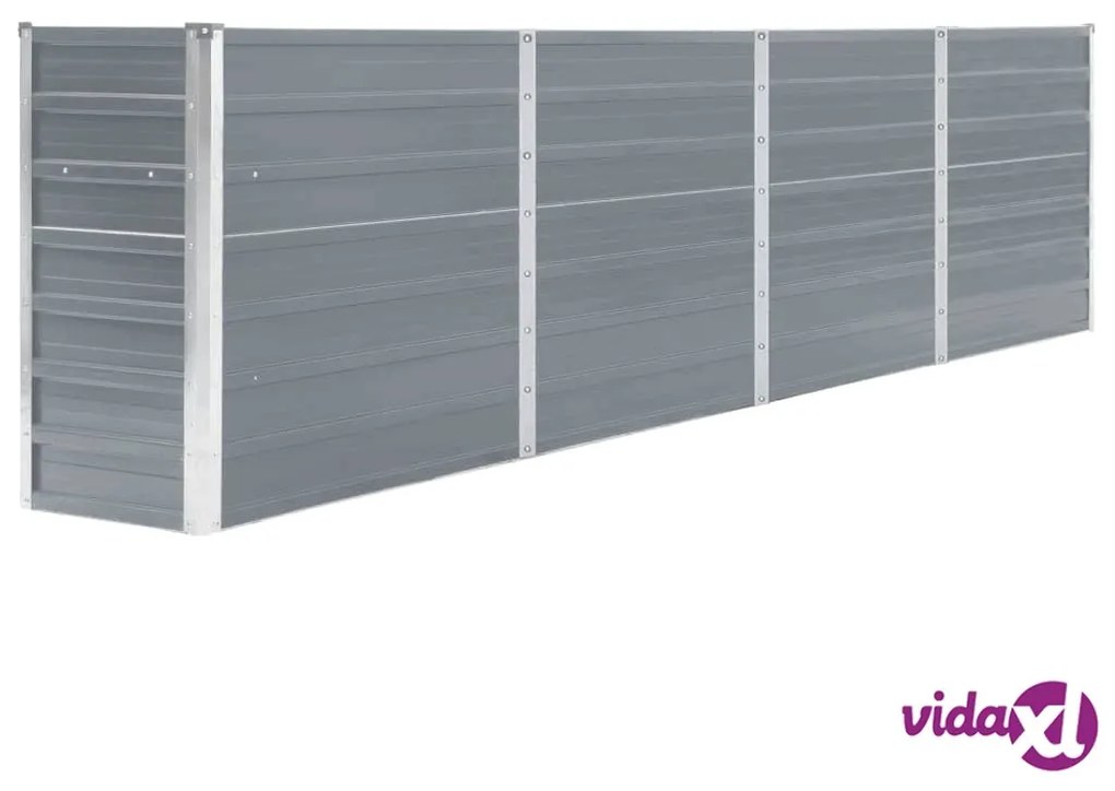 vidaXL Letto di Coltura Rialzato 320x40x77 cm Acciaio Zincato Grigio