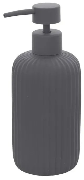 Dispenser sapone grigio in ceramica soft touch capienza 330 ml Spring