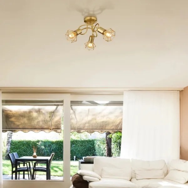 Globo 54802GB-3D - Lampadario a plafone XARA I 3xE14/40W/230V oro