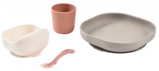 Beaba - Set da pappa per bambini Terracotta, 4 pezzi