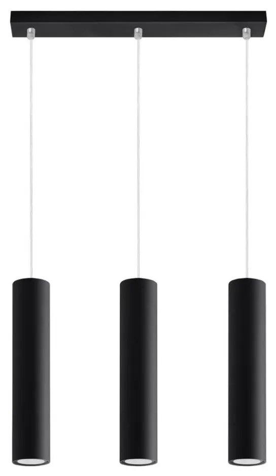 Sollux SL.0329 - Lampadario a sospensione con filo LAGOS 3 3xGU10/10W/230V nero