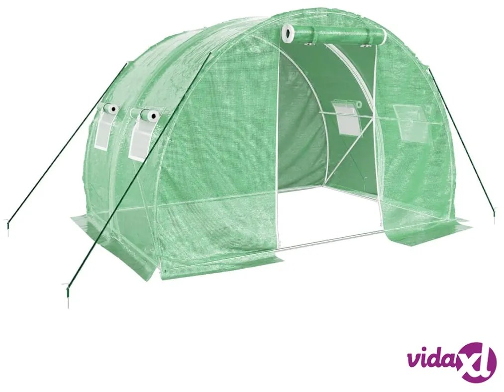 vidaXL Serra con Telaio in Acciaio Verde 6 m² 3x2x2 m