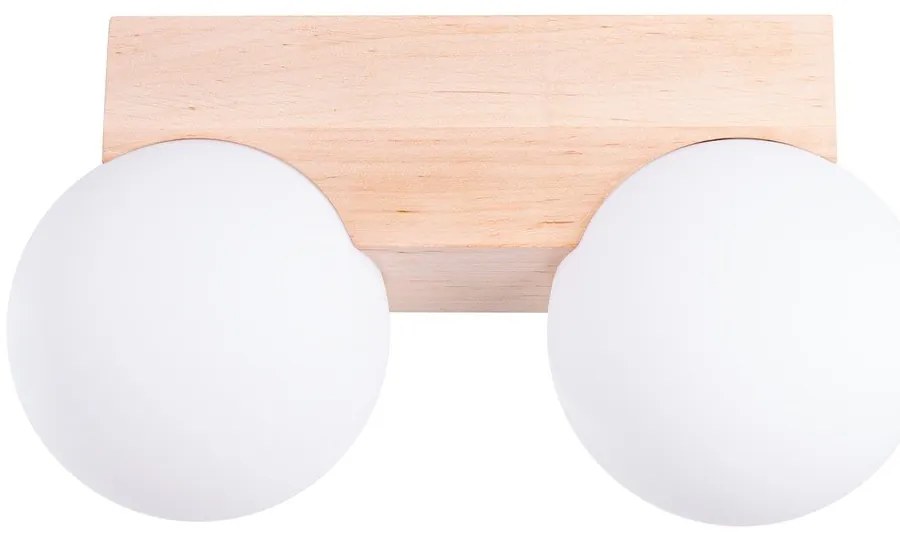 Plafoniera bianca/di colore naturale con paralume in vetro ø 12 cm Solum – Sollux