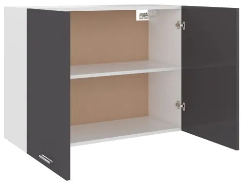 Armadio Sospeso Grigio Lucido 80x31x60 cm in Truciolato
