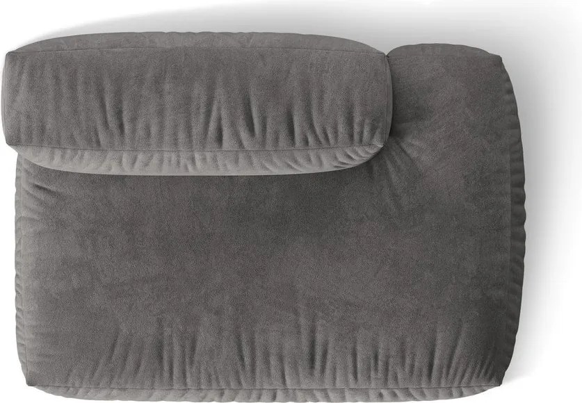 Parte divano componibile grigio (con penisola a destra) con rivestimento in velluto Martina – Micadoni