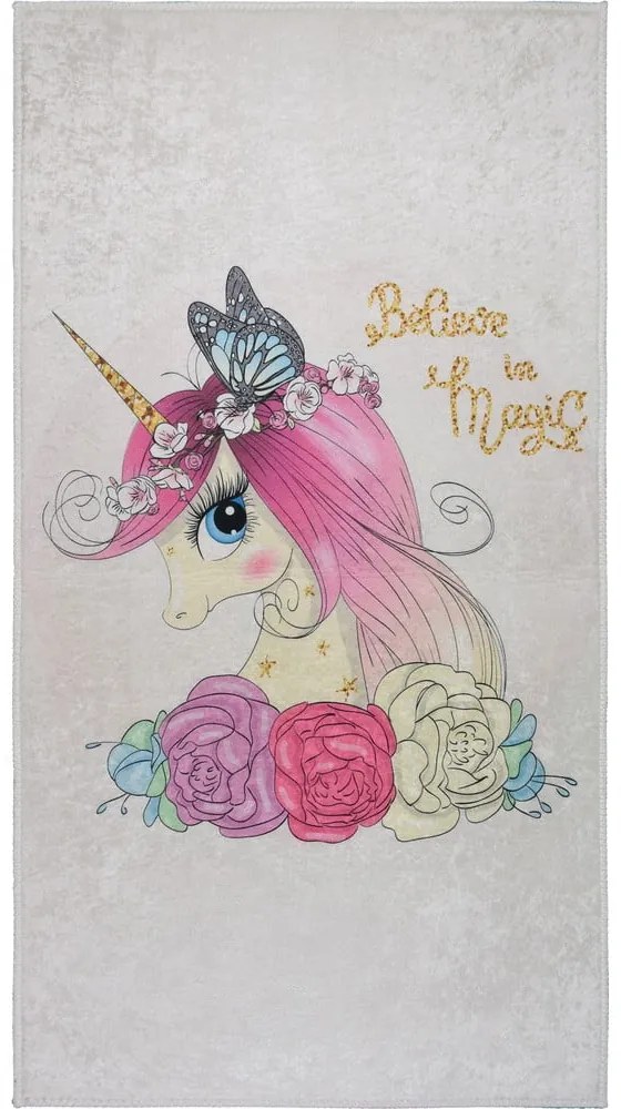 Tappeto per bambini avorio lavabile 80x120 cm Cute Unicorn – Vitaus