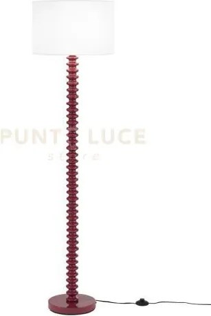 Piantana sultan rosso in metallo e paralume in velluto 1 luce attac...