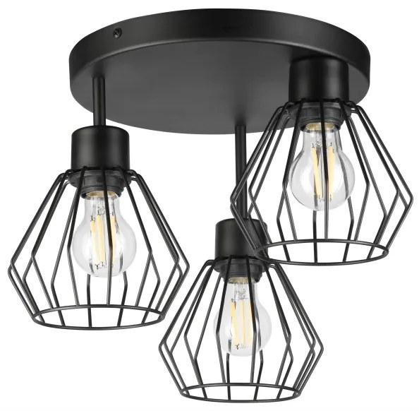 Lampadario a plafone AUDREY 3xE27/60W/230V nero