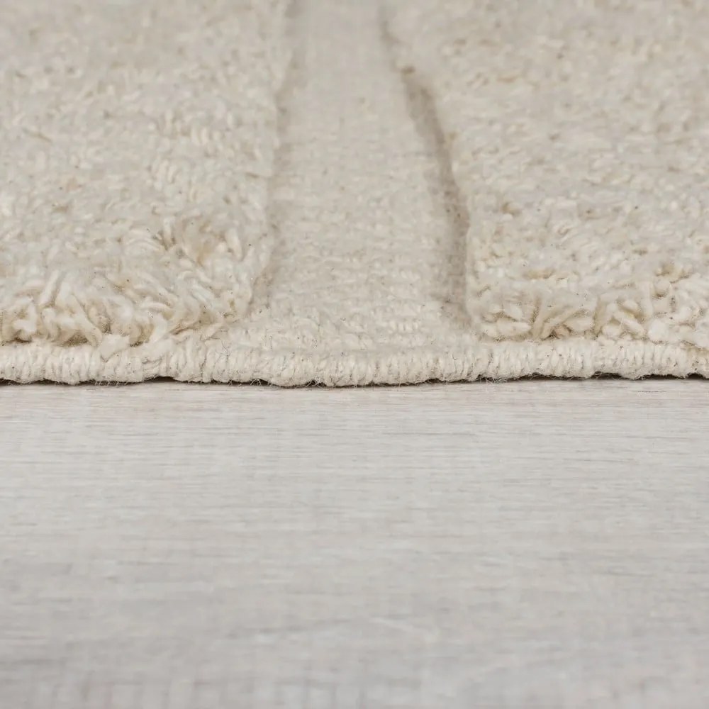 Tappeto in cotone intrecciato a mano color crema 120x170 cm Ada Arch Geo - Flair Rugs