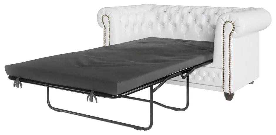 Divano letto bianco in similpelle 148 cm York - Ropez