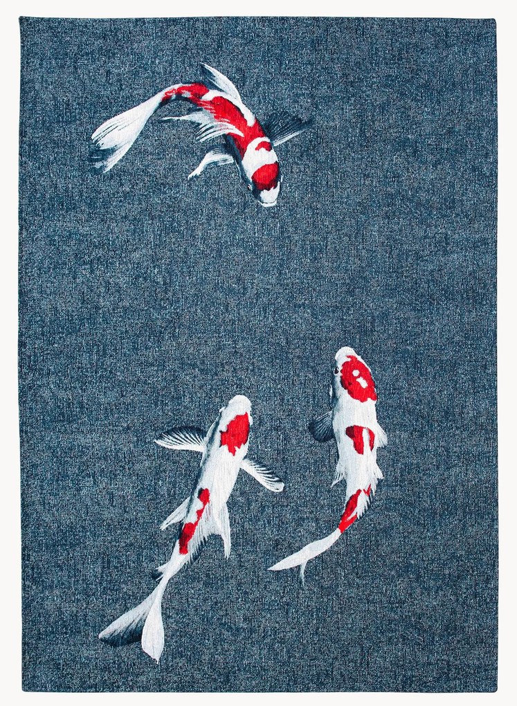 Tappeto jacquard lavabile da interno-esterno Koi