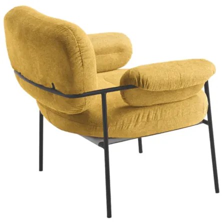 Poltrona in tessuto Giallo con struttura in metallo Nero CUKY