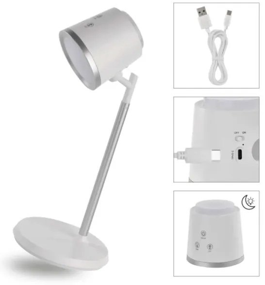 LED Lampada da tavolo ricaricabile dimmerabile 4in1 LED/6W/3,7V 3000K/4000K/6500K bianco