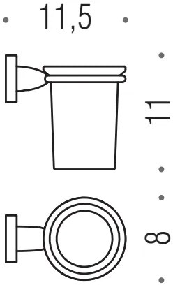 Colombo Basic b2702 bicchiere portaspazzolini in Vetro Acidato Naturale Cromo