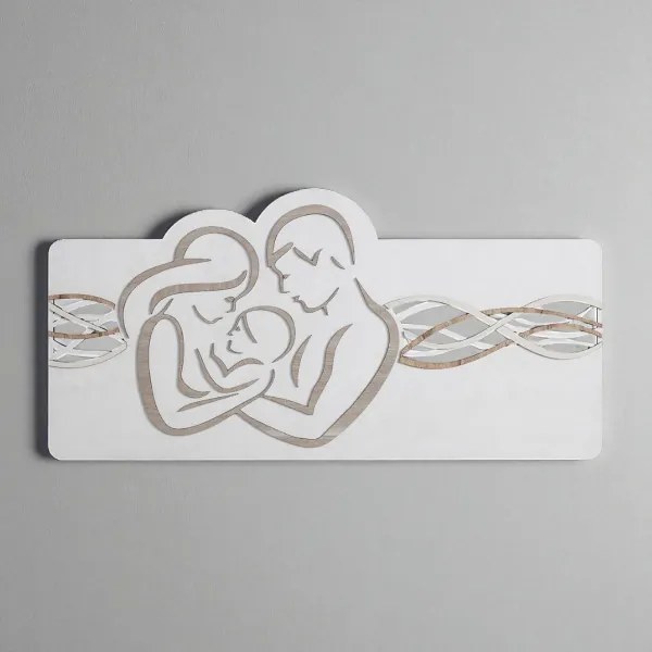 Capezzale quadro 59x119 cm legno laminato Sacra Famiglia Bianco