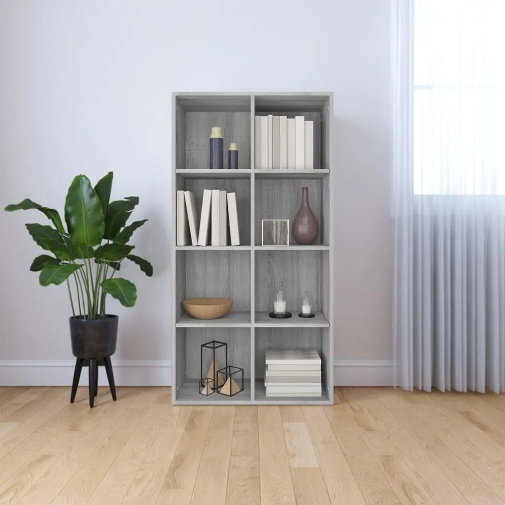 Libreria/credenza grigio sonoma 66x30x130 cm legno multistrato