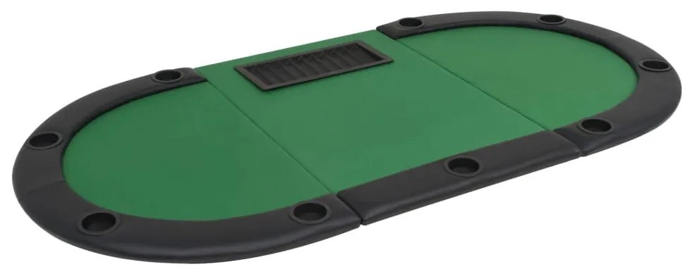 Tavolo da poker piegabile in 3 per 9 giocatori ottagonale verde