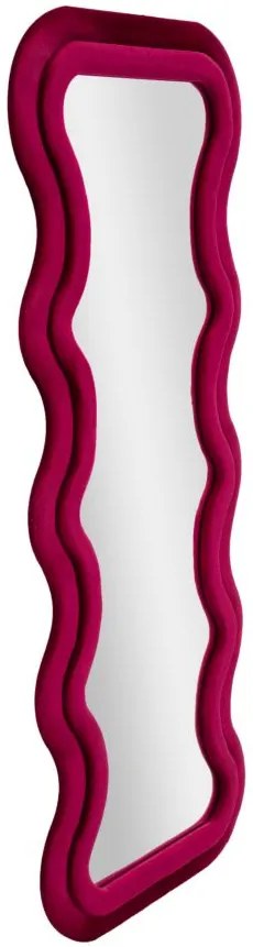 Specchio Da Muro Emily Velluto Fuxia 60X6X160 Elegante