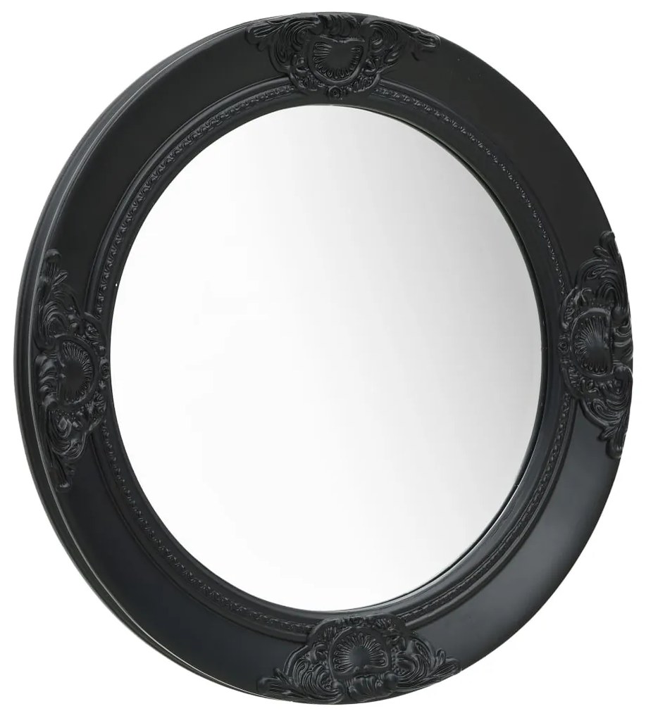 Specchio Da Parete Stile Barocco 50 Cm Nero /