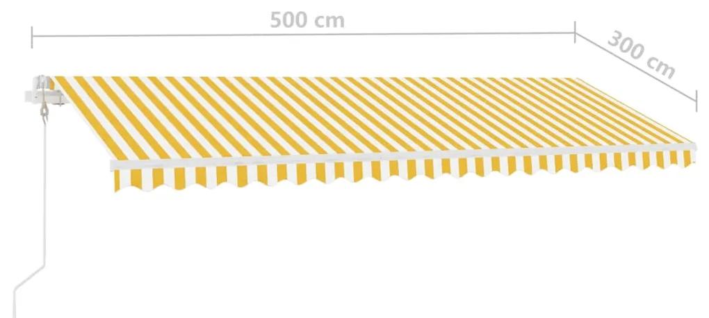 Tenda da Sole Autoportante Automatica 500x300 cm Gialla Bianca
