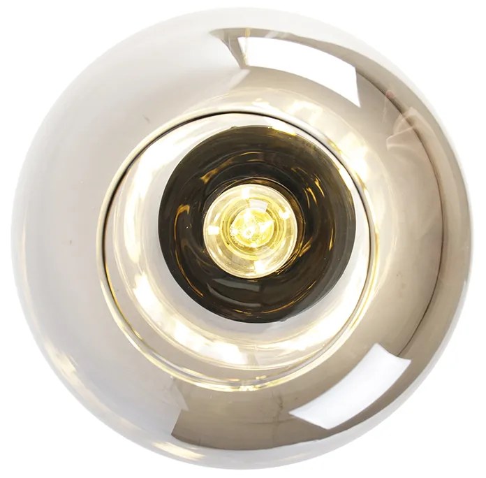 Plafoniera intelligente nera con oro e vetro fumé incl. Wifi A60 - Zuzanna